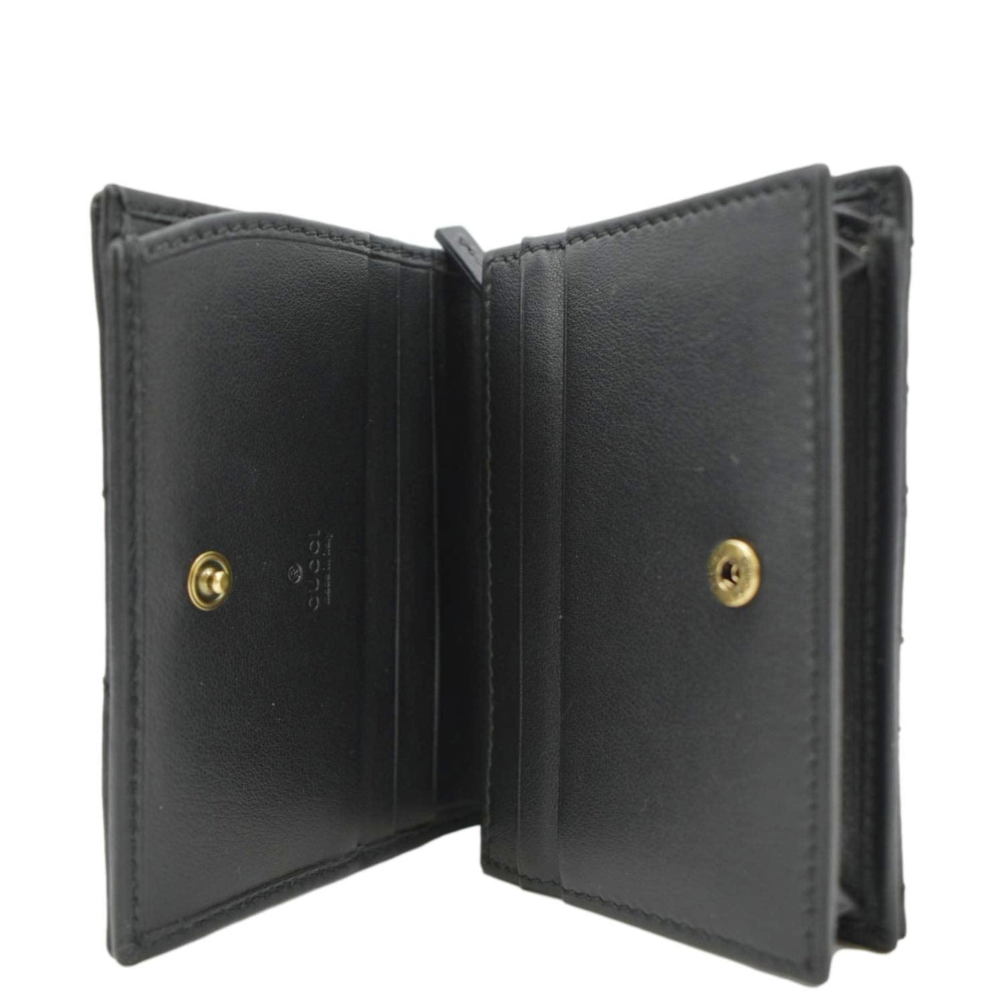 Gucci Marmont GG Matelasse Leather Card Case Wallet Black 466492
