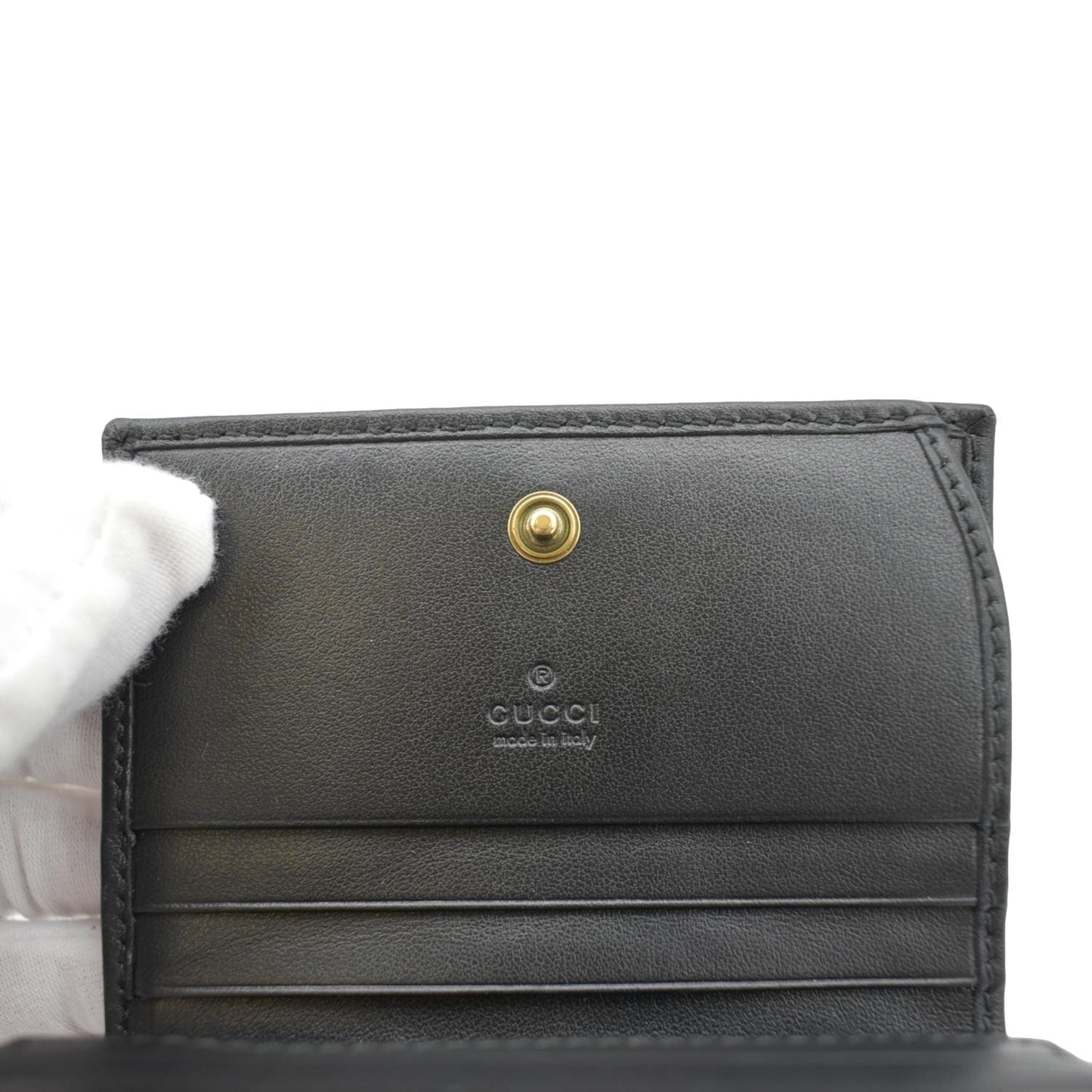 Gucci Marmont GG Matelasse Leather Card Case Wallet Black 466492