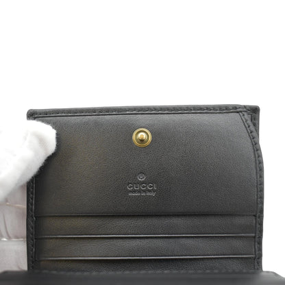 Gucci Marmont GG Matelasse Leather Card Case Wallet Black 466492