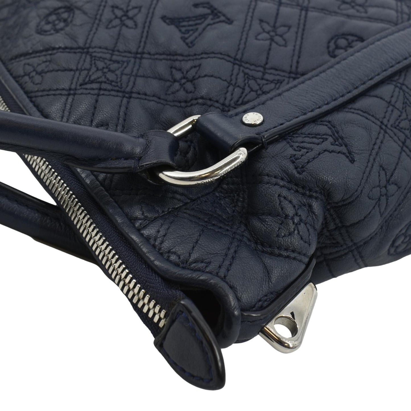 LOUIS VUITTON Antheia Ixia MM Leather Shoulder Bag Blue