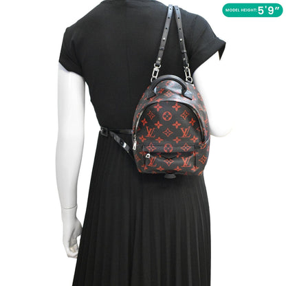 LOUIS VUITTON Palm Springs Infrarouge Mini Monogram Canvas Backpack Bag Black