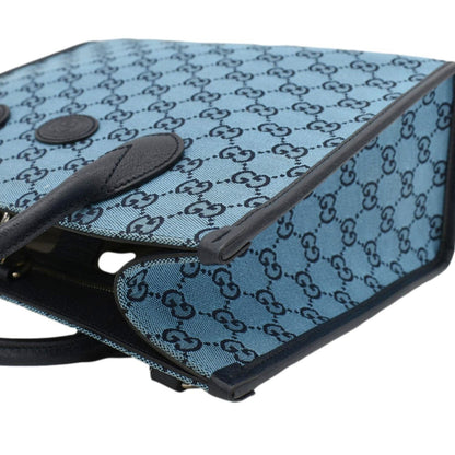 GUCCI Interlocking GG Supreme Canvas Tote Bag Blue 659983