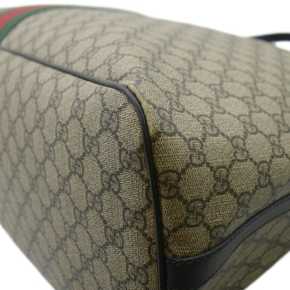 GUCCI Large Zippered GG Supreme Canvas Web Duffle Bag Beige 353406