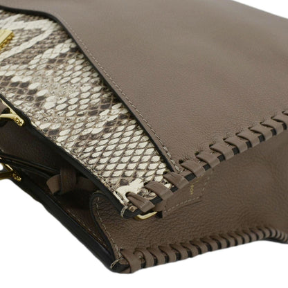 LOUIS VUITTON Very Zipped Python Leather Tote Shoulder Bag Beige