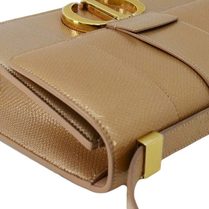 CHRISTIAN DIOR 30 Montaigne Flap Leather Crossbody Bag Brown