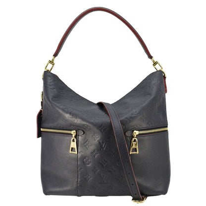 LOUIS VUITTON Melie Monogram Empreinte Leather Hobo Shoulder Bag Navy Blue