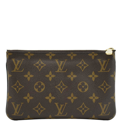 LOUIS VUITTON Double Zip Pochette Giant Monogram Reverse Canvas Crossbody Bag Brown