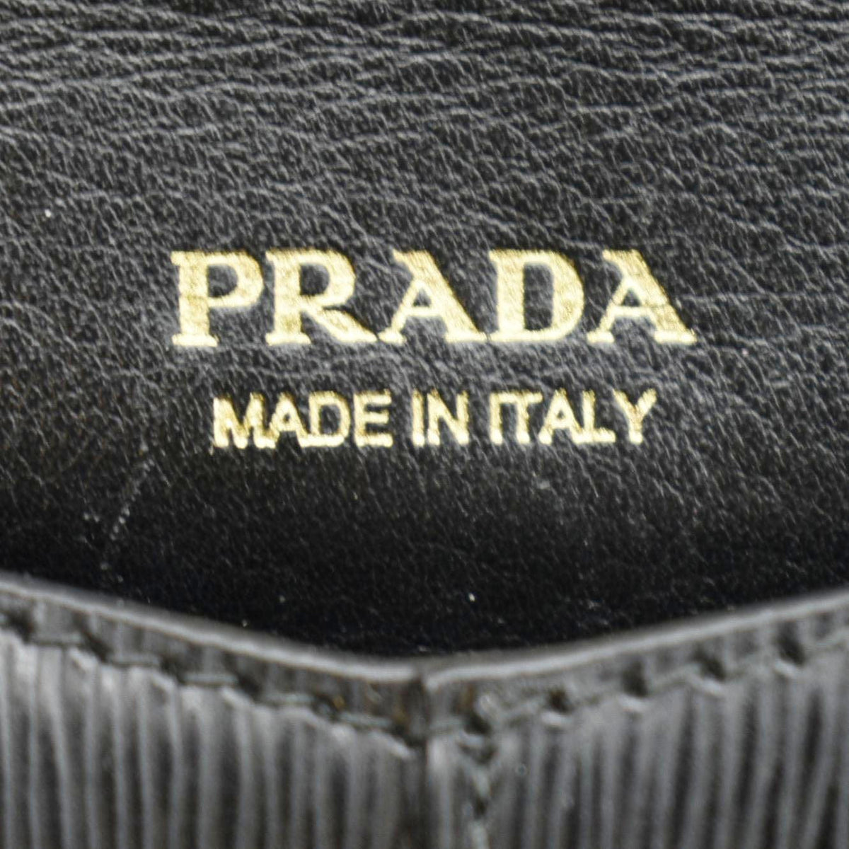 PRADA  Envelope Vitello Leather Wallet Black