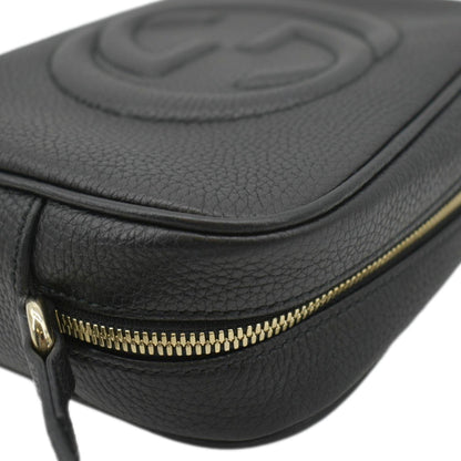 GUCCI  Soho Disco Leather Crossbody Bag Black 308364