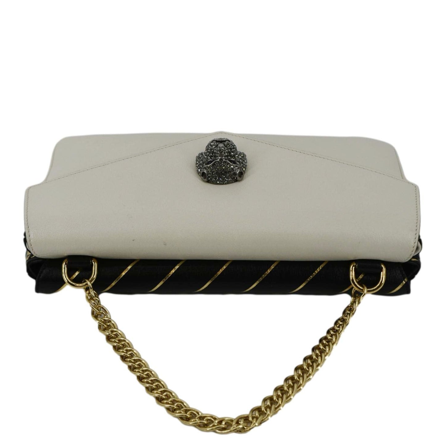 GUCCI Thiara Medium Double Smooth Leather Satchel Bag White/Black 524822