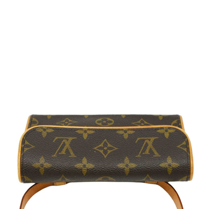 LOUIS VUITTON Pochette Florentine Monogram Canvas Waist Bag Brown