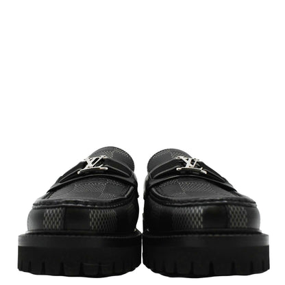 LOUIS VUITTON Major Loafer Damier Graphite Shoes Black US 9