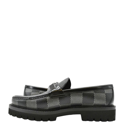 LOUIS VUITTON Major Loafer Damier Graphite Shoes Black US 9