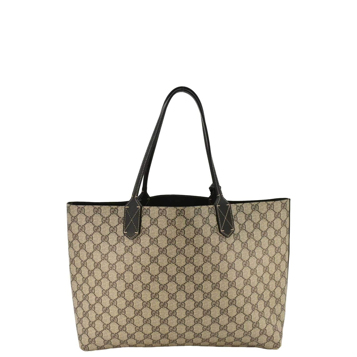 GUCCI Reversible Medium GG Supreme Canvas Tote Bag Dark Brown