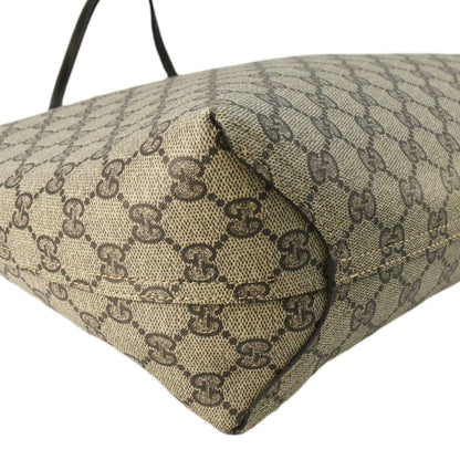 GUCCI Reversible Medium GG Supreme Canvas Tote Bag Dark Brown