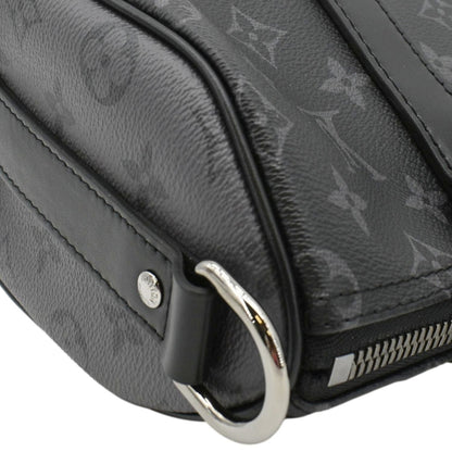 LOUIS VUITTON Keepall 25 Bandouliere Monogram Eclipse Reverse Canvas Crossbody Bag Black