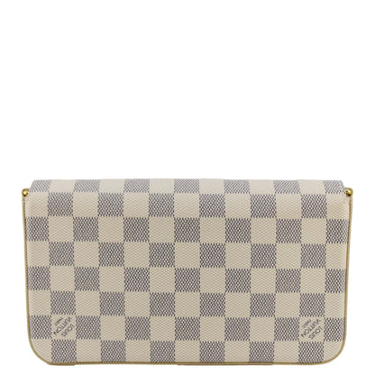 LOUIS VUITTON Felicie Pochette Damier Azur Crossbody Bag Rose Ballerine