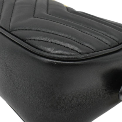 GUCCI GG Marmont Small Matelasse Chevron Leather Crossbody Camera Bag Black 447632