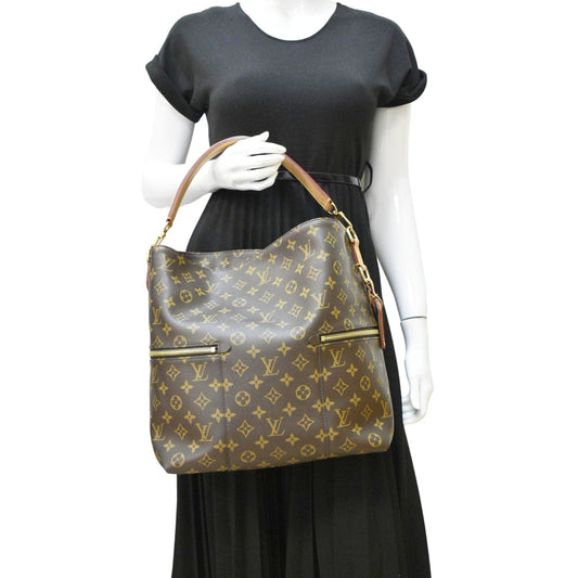 LOUIS VUITTON Melie Monogram Canvas Hobo Bag Brown