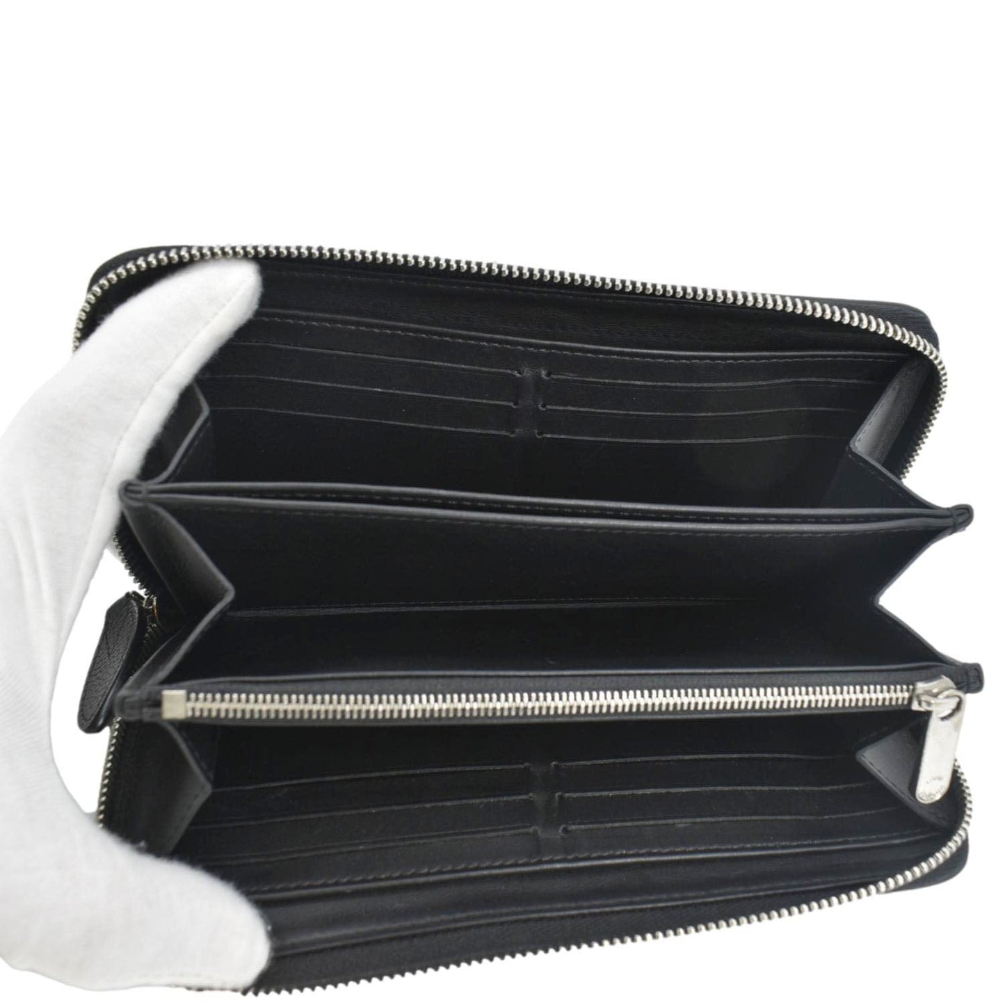 LOUIS VUITTON Mahina Leather Zippy Wallet Galet Black