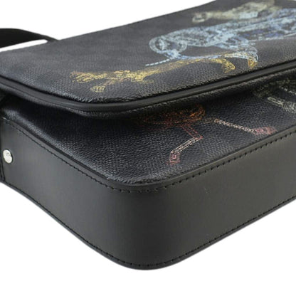 LOUIS VUITTON Trio Damier Graphite Wild Animals Messenger Bag Black