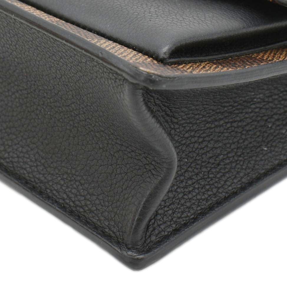 LOUIS VUITTON Vavin PM Damier Ebene Chain Crossbody Bag Black