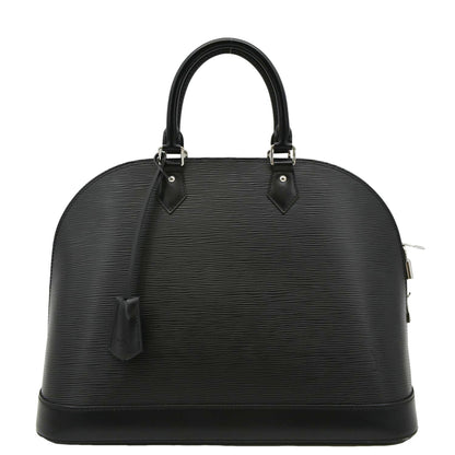 LOUIS VUITTON Alma GM Epi Leather Satchel Bag Black