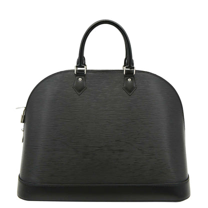 LOUIS VUITTON Alma GM Epi Leather Satchel Bag Black