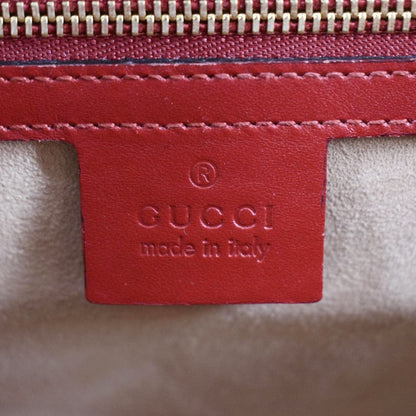 GUCCI Padlock GG Leather Shoulder Bag Red 409486
