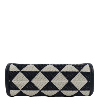 PRADA Triangolo Mini Jacquard Symbole Tote Crossbody Bag Navy Blue