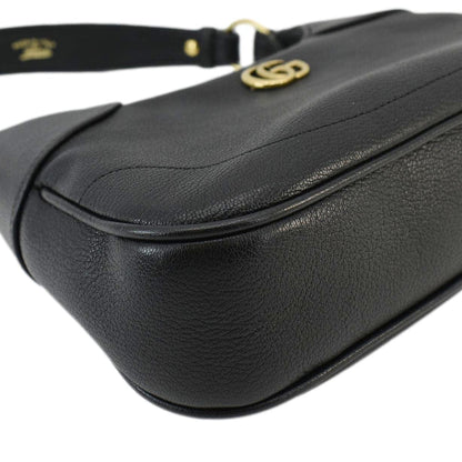 GUCCI Aphrodite Small Leather Shoulder Bag Black 731817