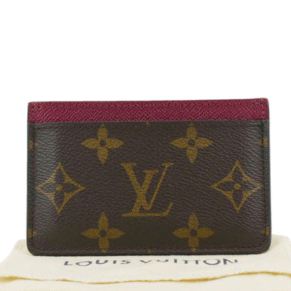 LOUIS VUITTON Monogram Canvas Card Holder Cerise
