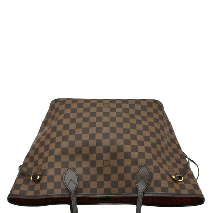 LOUIS VUITTON Neverfull MM Damier Ebene Tote Bag Brown