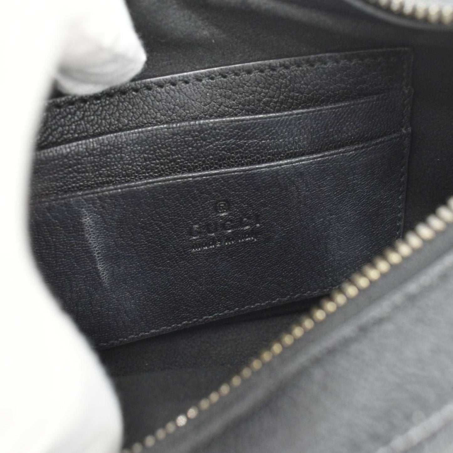 GUCCI Aphrodite Small Leather Shoulder Bag Black 731817
