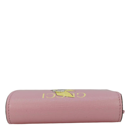 GUCCI  Bananya Print Leather Card Case Holder Pink 701009