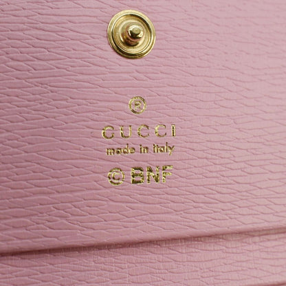 GUCCI  Bananya Print Leather Card Case Holder Pink 701009