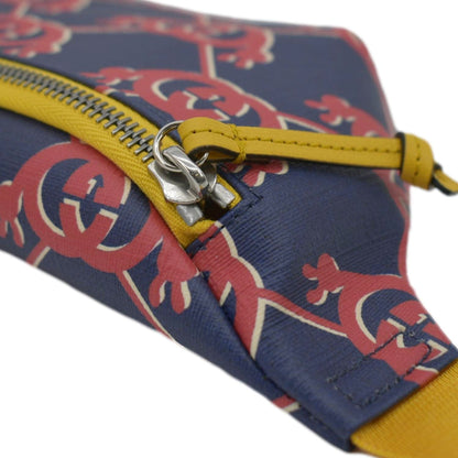 GUCCI Children's Interlocking G Snail Print Canvas Bumbag Blue 502095