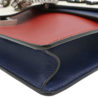 GUCCI Dionysus Embroidered Snake Leather Shoulder Bag Red 421970