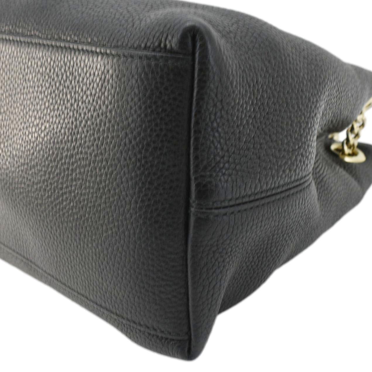 Gucci Soho Medium Pebbled Leather Shoulder Bag Black 308982