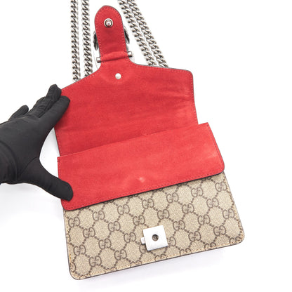 Gucci Dionysus GG Supreme Mini Bag with Red