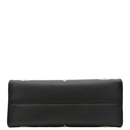 LOUIS VUITTON Onthego MM Giant Bicolor Monogram Empreinte Leather Tote Shoulder Bag Black
