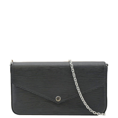 LOUIS VUITTON Felicie Epi Leather Pochette Crossbody Bag Black