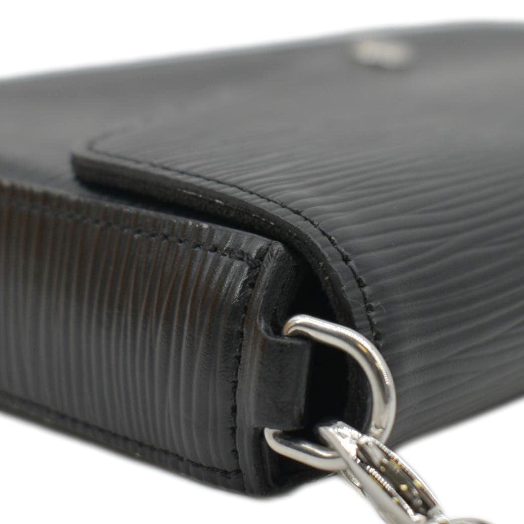 LOUIS VUITTON Felicie Epi Leather Pochette Crossbody Bag Black