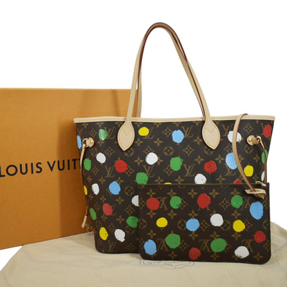 LOUIS VUITTON x YK Neverfull MM Monogram Canvas Shoulder Bag Brown