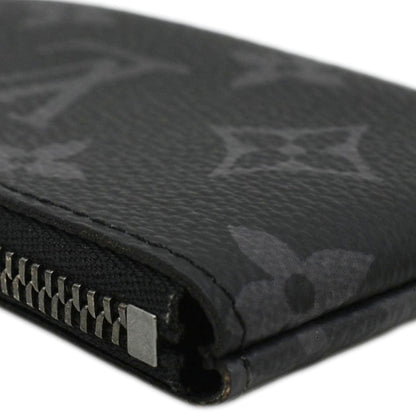 LOUIS VUITTON Monogram Reverse Eclipse Key Pouch Black