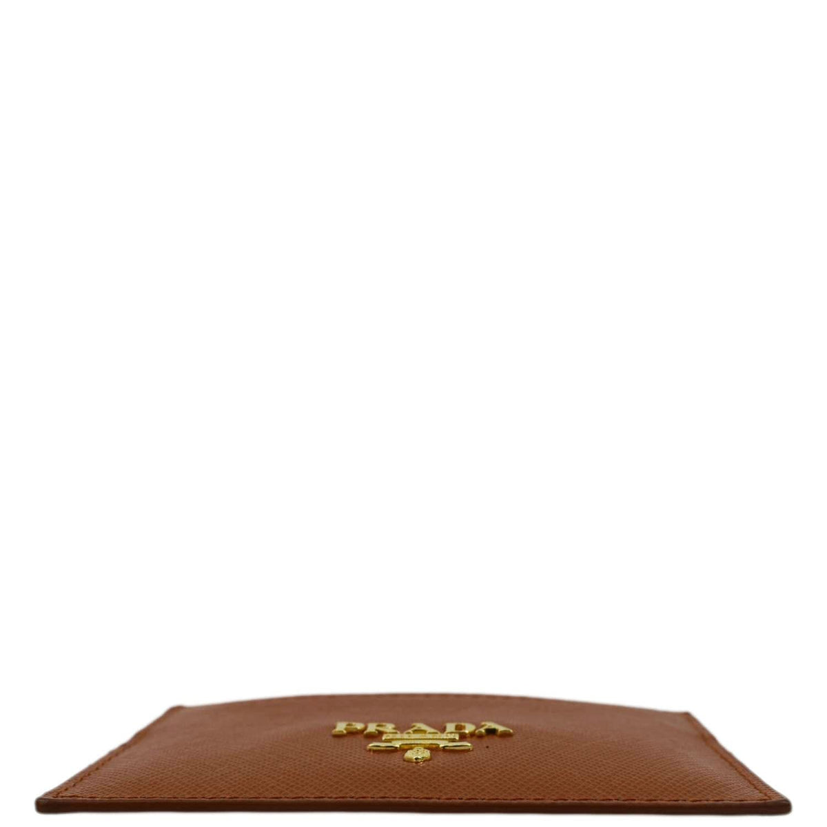 PRADA Saffiano Leather Card Holder Wallet Orange