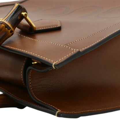 GUCCI Diana Medium Leather Top Handle Shoulder Bag Brown 655658