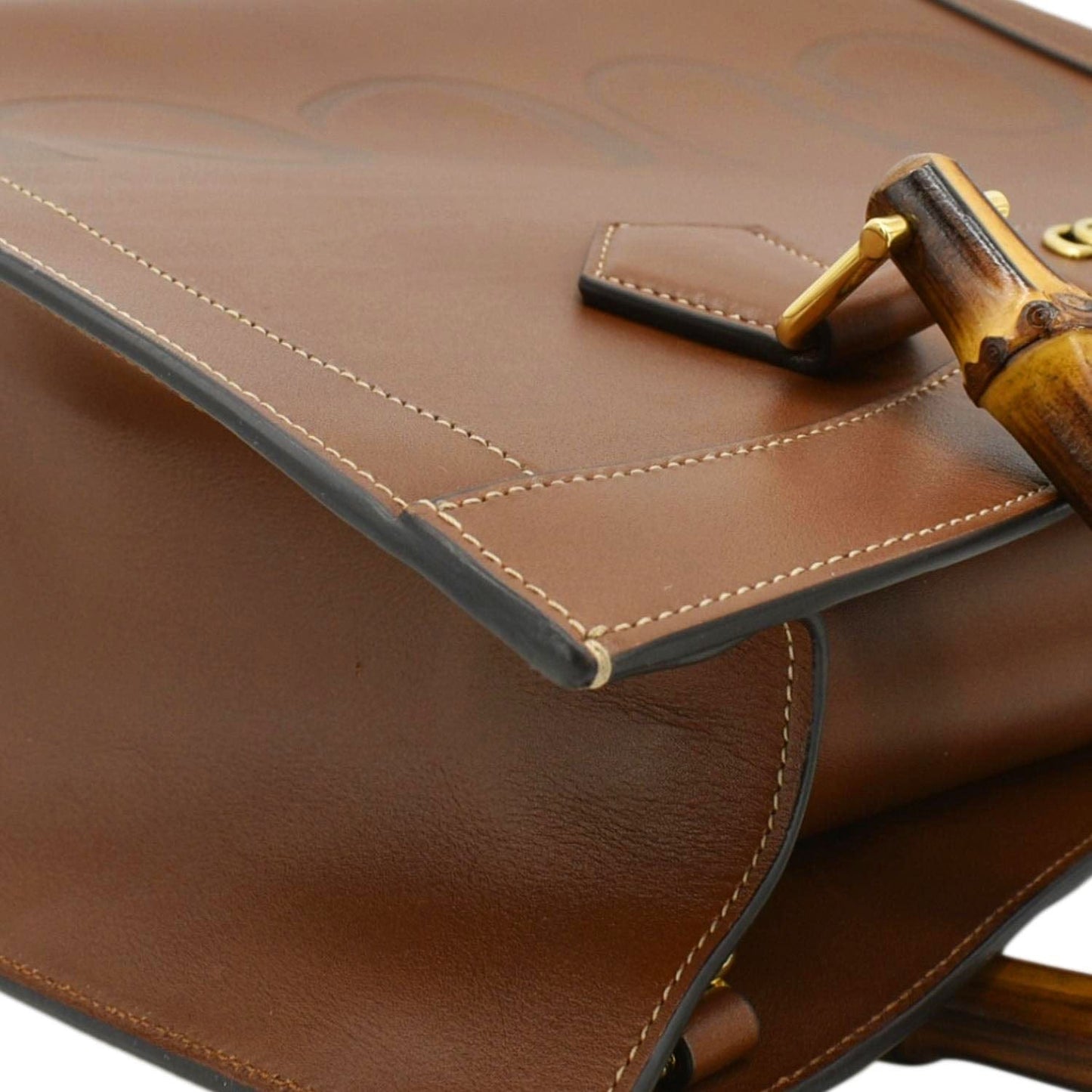 GUCCI Diana Medium Leather Top Handle Shoulder Bag Brown 655658