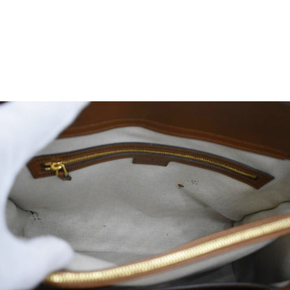 GUCCI Diana Medium Leather Top Handle Shoulder Bag Brown 655658
