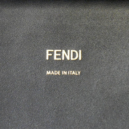 FENDI Sunshine Plexiglass Medium Leather Shopper Tote Bag Black